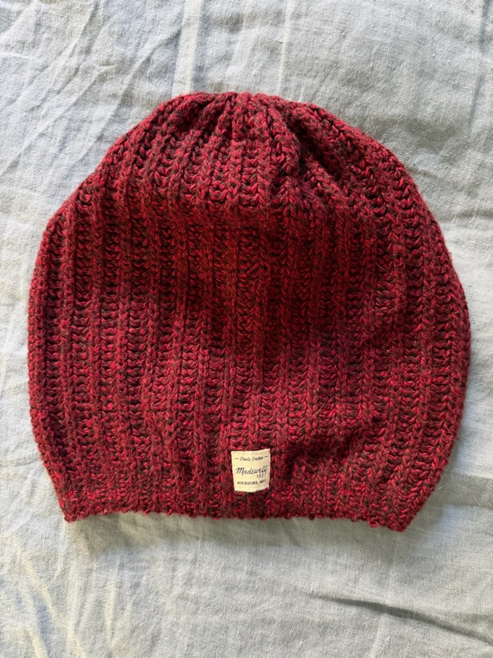 Madewell Marled Red Knit Beanie